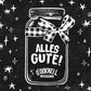 Animation eines O'Donnell Moonshine-Glases mit Weihnachtsdekoration und einem Text im Glas mit der Aufschrift „Alles Gute“