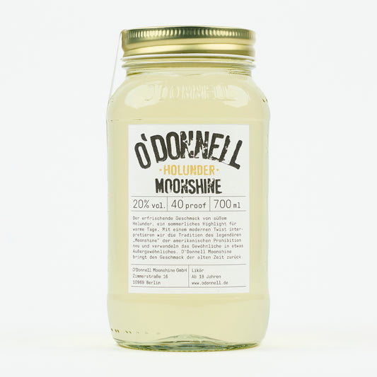 Das Produktbild des O'Donnell Moonshine 700ml Holunder Mason Jar mit 20% vol.