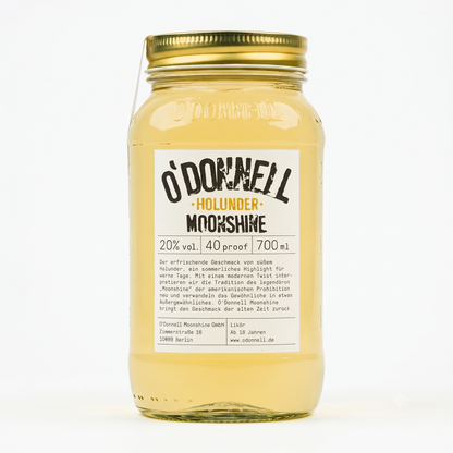 Das Produktbild des O'Donnell Moonshine 700ml Holunder Mason Jar mit 20% vol.